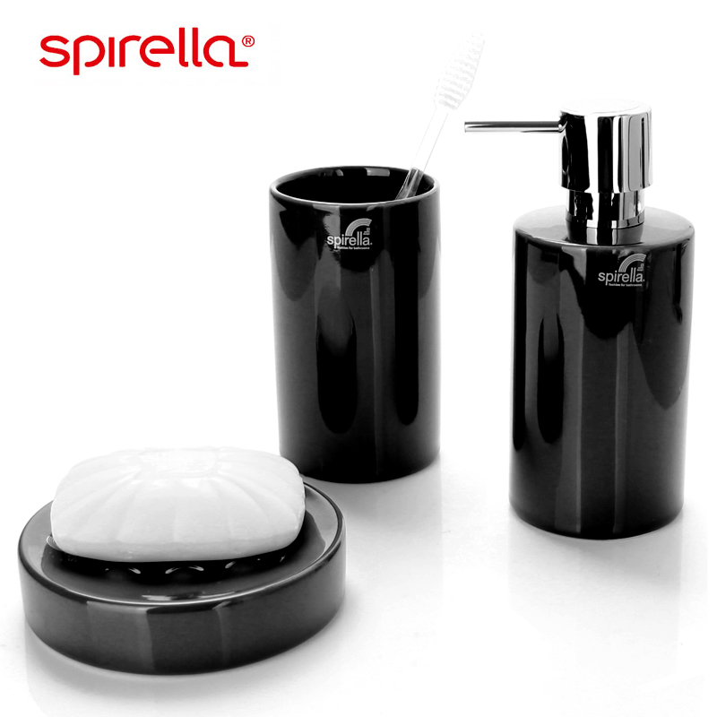 SPIRELLA/silk pury ceramic bathroom bath mouthwash three - piece cup suit for wash gargle brush their teeth