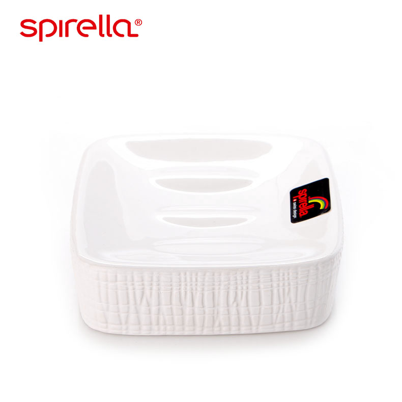 SPIRELLA/silk pury fashion contracted linen cloth grain ceramic toilet soap box of creative European - style soap box