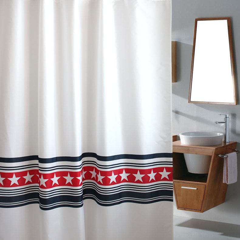 SPIRELLA SILK PRUI Makeup Room Five Stars Thickened Polyester Fiber Cloth Bath Curtain Waterproof Bathroom Blinds Curtains