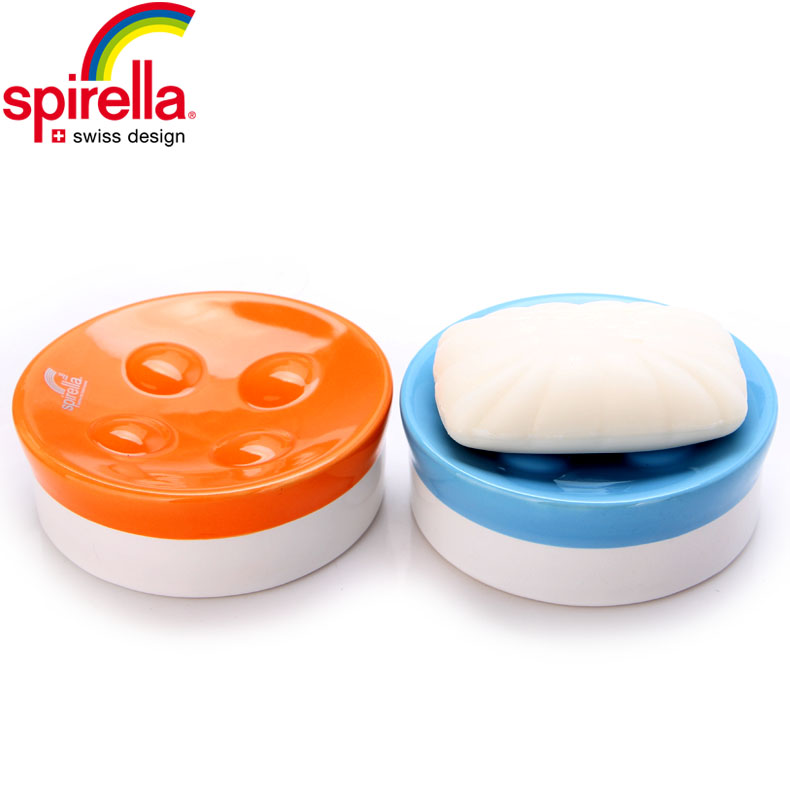 SPIRELLA/silk pury creative household contracted Swiss pure color porcelain ceramic soap box of European soap box