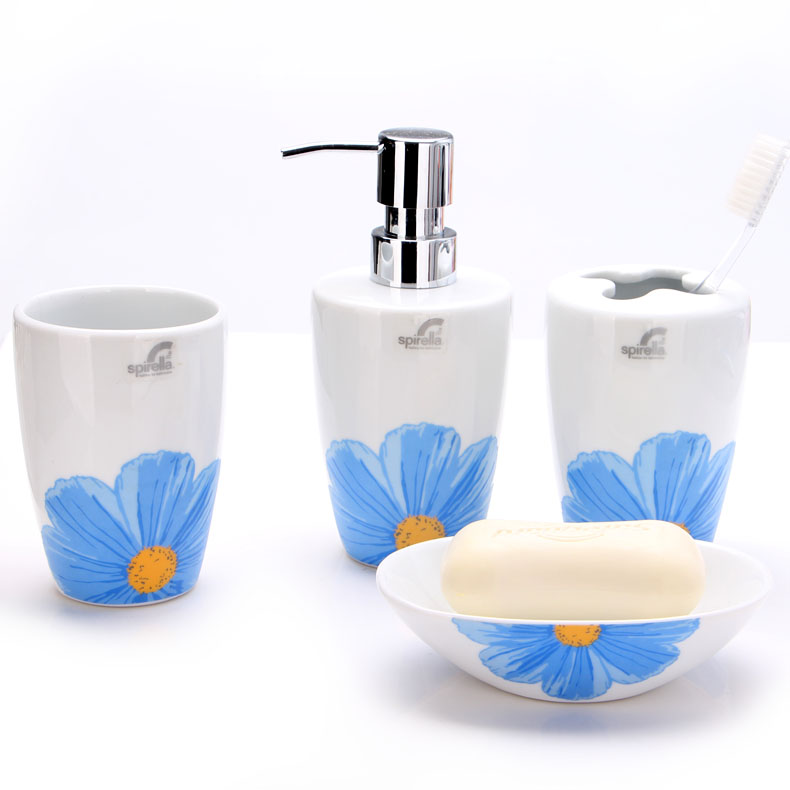 SPIRELLA/silk pury creative gerbera ceramic soap box suit bathroom soap box soap dish of European style