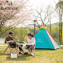 Black Deer Indian Simple Hand Tent Camping Outdoor 3-4 People Rainproof Self-driving Tour Camping Aluminum Pole Tent
