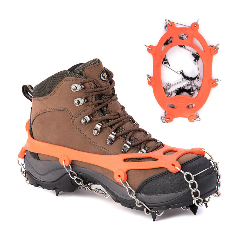 Outdoor 8 Teeth Ice Claw Non-slip Shoe Cover Snow Ground Ice Surface Anti Slip Chain Snow Claw Mountaineering Shoe Nail Chain 8 Teeth Simple Ice Grip