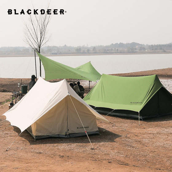 BLACKDEER outdoor cotton pyramid camping thickened twin-peak multi-person windproof and rainproof camping tent