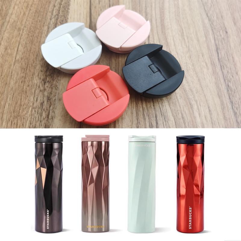 Suitable for Starbucks Black Gold Red Faceted Insulated Cup Replacement Lid, Faceted Straight Cup Pp Leak-Proof Plastic Cup Lid
