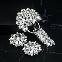 High-grade mink coat button Mink fur neckline decorative buckle Duckbill buckle Pair buckle buckle clip rhinestone button