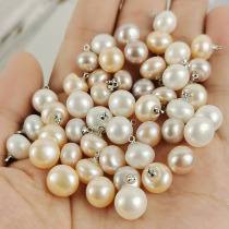 Natural Freshwater Genuine Pearl Clasp Sweater Sweater Blouse Shirt Button Bread Round Button Qipao Decoration Button 100 lap