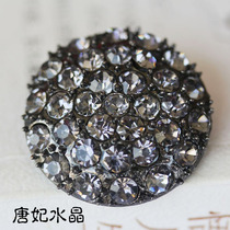 Cashmere coat with rhinestone buttons Womens sweater Fur mink buttons High-grade diamond-set suit buttons round