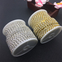 Super sparkling water drill claw chain close claw gold claw silver claw white diamond drill strip chain wedding dress DIY ornament hair accessories