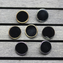 15MM high-grade metal button round drop glue oil black button suit clothes buckle children British style