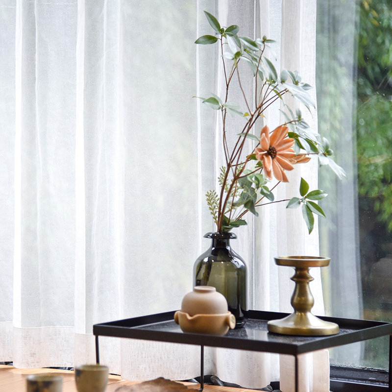 White yarn curtain thickened hemp yarn curtains American field Garden Balcony curtains Smooth Veil Chinese Curtains Light And Thin Curtains