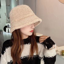 Day Department Rosex autumn winter fisherman hat Han version Fashion lamb fur bucket hat children 100 lap thickened plush basin cap