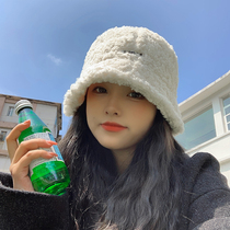 Japanese Rosex hat female autumn and winter vintage Joker Korean lamb plush fisherman hat round face warm basin hat