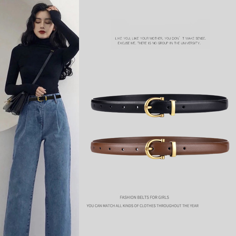 Japan Rosex fine belt ins belt ladies fashion Korean version 100 lap fashion decorative wind minimalist pants with tide