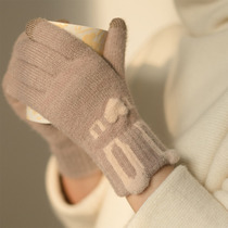 Day Department Rosex touch screen ins cute plus suede thickened warmth Korean version 100 hitch gloves female autumn winter bike plush