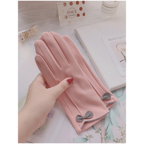 Japan Rosex Korean trend autumn and winter warm gloves female driving riding cold windproof single layer thick velvet
