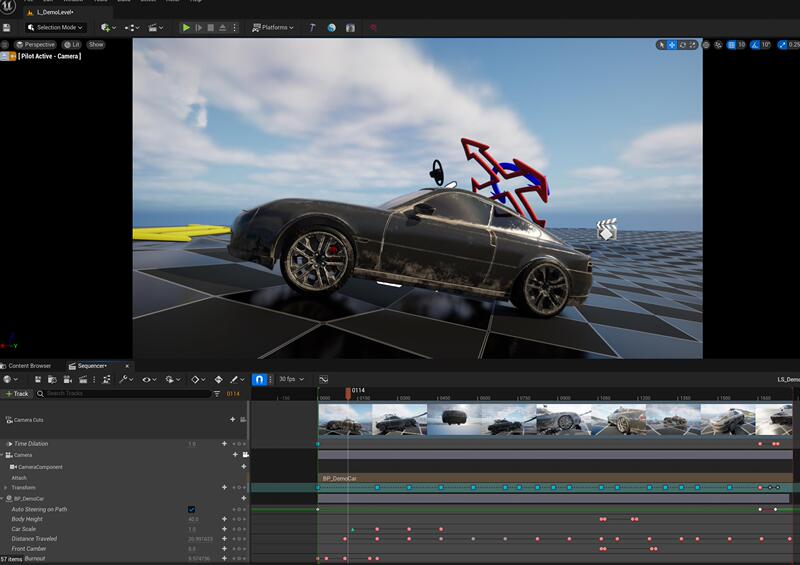 Ue5 Realistic Car Path Binding Physics System Tool Cinematic Car Rig Ccr V2.1.3