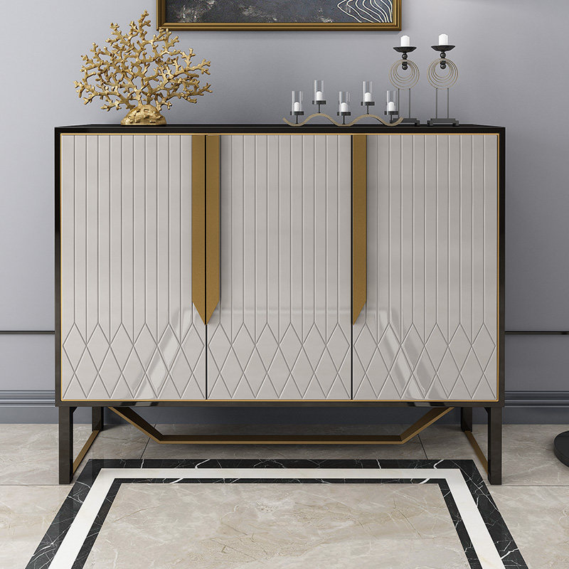 Postmodern light luxury shoe cabinet partition cabinet villa solid wood foyer designer American decorative cabinet Hong Kong style porch cabinet