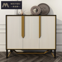 American Light Lavish Shoe Cabinet Entrance Partition Cabinet Designer Door Hall Villa Solid Wood Harbor Style Rear Modern Genguan Shoe Cabinet