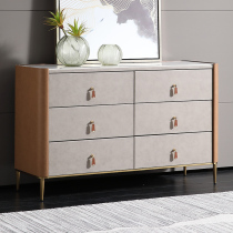 Rock Plate Dining Side Cabinet Rear Modern Light Luxury Goods Cabinet Saddle Leather Six Bucket Cabinet Willpower Minimalist Living-room Storage Decoration Cabinet