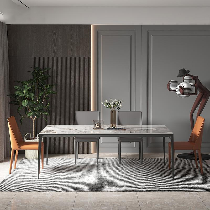Minimalist light luxury dining table 2021 new bright rock board 1 meter 6 modern minimalist 1 meter 8 rectangular 2 rice table