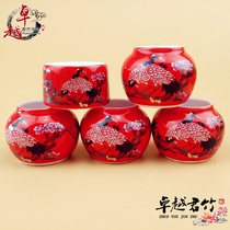 Indigo chin red bird food bowl bird bird food jar Indigo chin bird food bowl five sets of bird cage accessories