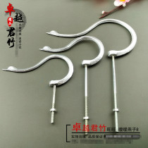 Small cage anti-rust hook Electroplated bird cage hook Square cage aluminum hook Steel hook Embroidered eye long hook Bird cage bird accessories