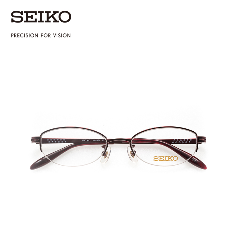 SEIKO Seiko Series Glasses Base Series Ladies Half-frame Leisure Fashion Titanium Glasses Framework H02071