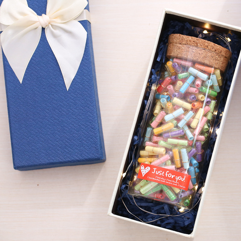 Love pill capsule love letter wish bottle wish paper small letter paper star bottle send boyfriend and girlfriend crush birthday gift