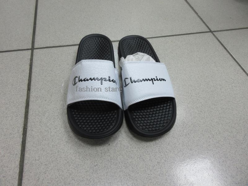 CHAMPION burst crack thể thao giản dị nam giới và phụ nữ màu đen và trắng dép màu hồng giày bãi biển dép quai ngang nữ