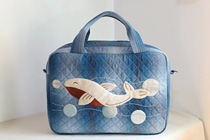 Patchcloth Bag Customized Computer Bag Finished Embroidered Blue Dolphin Pattern Diy Size Customizable