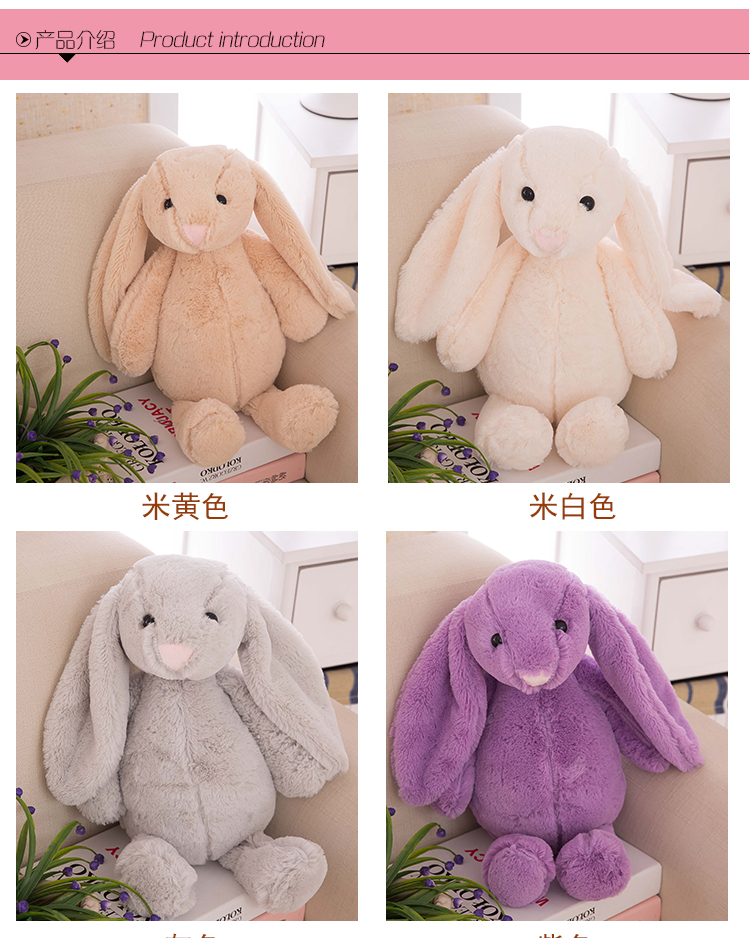 Bonnie thỏ đồ chơi cô gái sang trọng gối lớn tai búp bê thỏ búp bê búp bê dễ thương để gửi bạn gái - Đồ chơi mềm gấu bông ôm ngủ