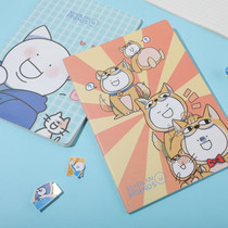 Student Cartoon Conference Writing this fucked up little blue and his friend car line B5 cute note stitched book bound