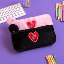 South Korea High Face Value Cute Teenage Girl Hearts Plush Day Ensemble College Students Ins Wind Creativity Net Red Pen Bags