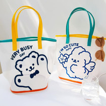 2021 Single Shoulder Bag New Small Bear Beach Bag Bathing Tide Ocean Fairy girl Heart small crowdsourced design Large capacity Ins