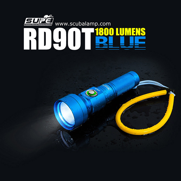 SCUBALAMP (SUPE)Diving Photography Night Dive Strong Light Waterproof LED Flashlight RD90T