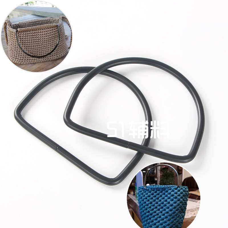 Macrame woven bag metal handle carrying handles with elegant hand DIY cloth art bags accessories 51 accessories