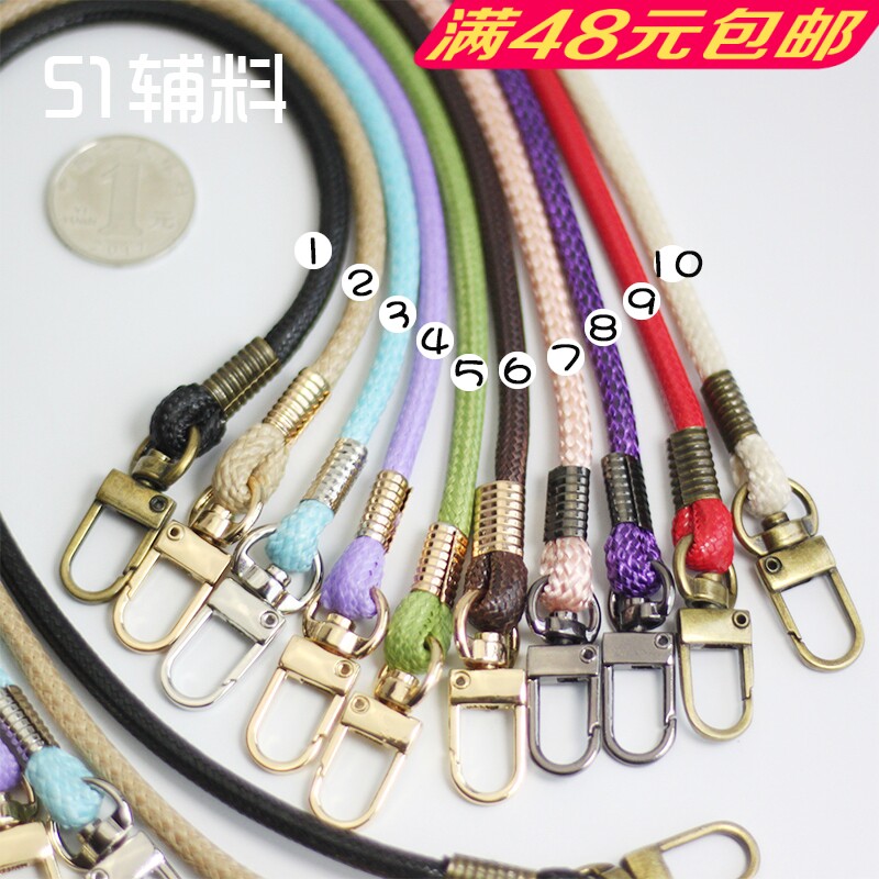 Imported wax rope round rope small carry with lifting and female inclined satchel bag with manual DIY lip gold zero wallet accessories accessories