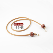 New super slim leather small carrying strap round bead diagonal satchel with woman 100 hitch hand in black DIY accessories inch by hand