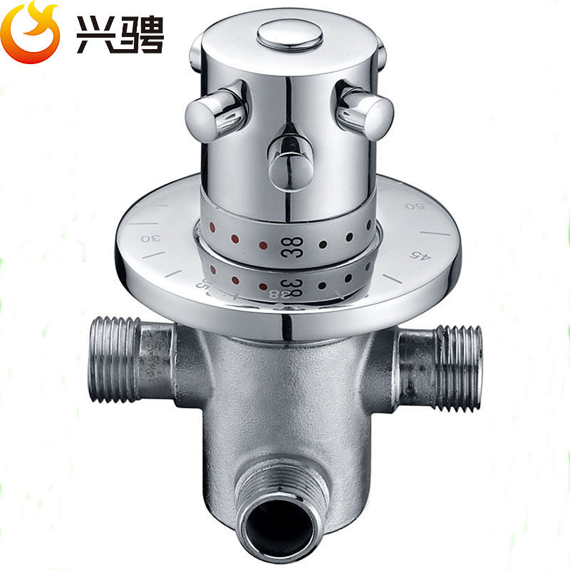 4 points full copper concealed thermostatic valve intelligent thermostatic mixing valve shower faucet bathtub shower room solar energy dedicated