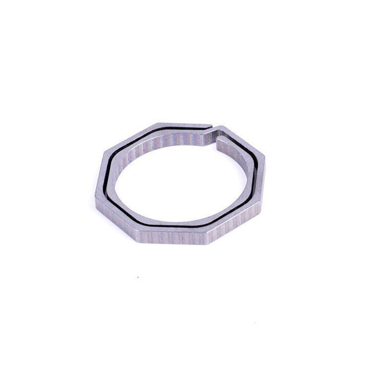 Titanium alloy octagonal hanging buckle keyring Full CNC Numerical control Process Born player EDCGEAR 