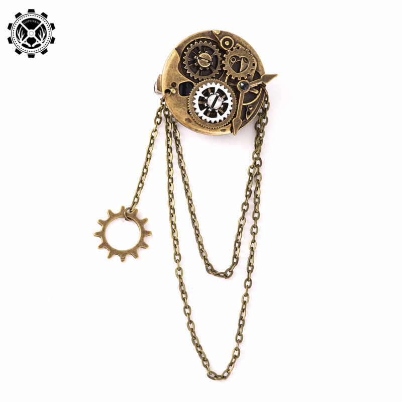 Retro Gear Lolita | Steampunk Accessories Clock Gear Brooch Hair Accessories Two-in-One Punk Gothic Hair Clip