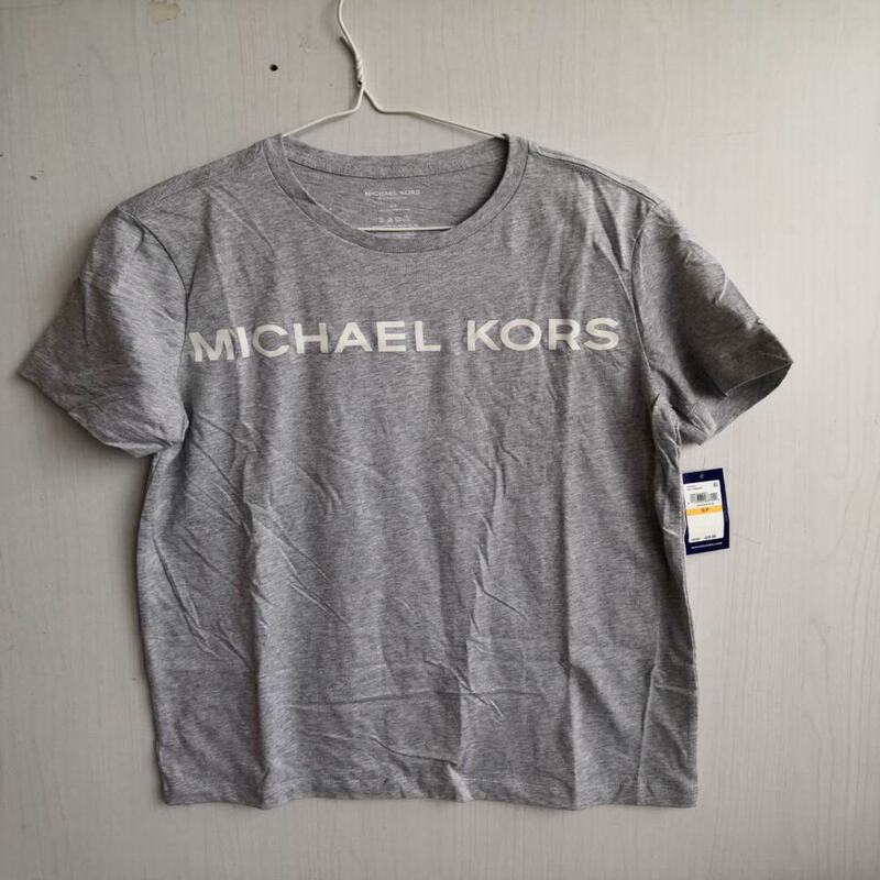 Discount Michael Kors Genuine American Mk Men's T-Shirt Simple Letter Round Neck Short Sleeve Pure Cotton Comfortable T-Shirt