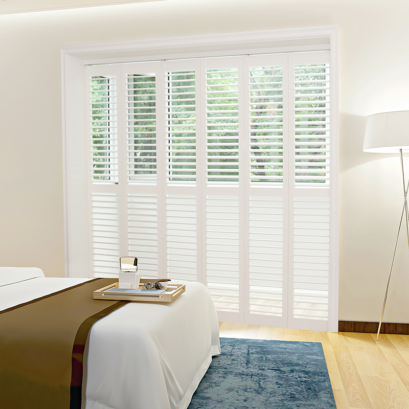 Xinhong Balcony Solid Wood Folded Louva American Kitchen Partition Toilet Push Door Down Living Room Moving Door