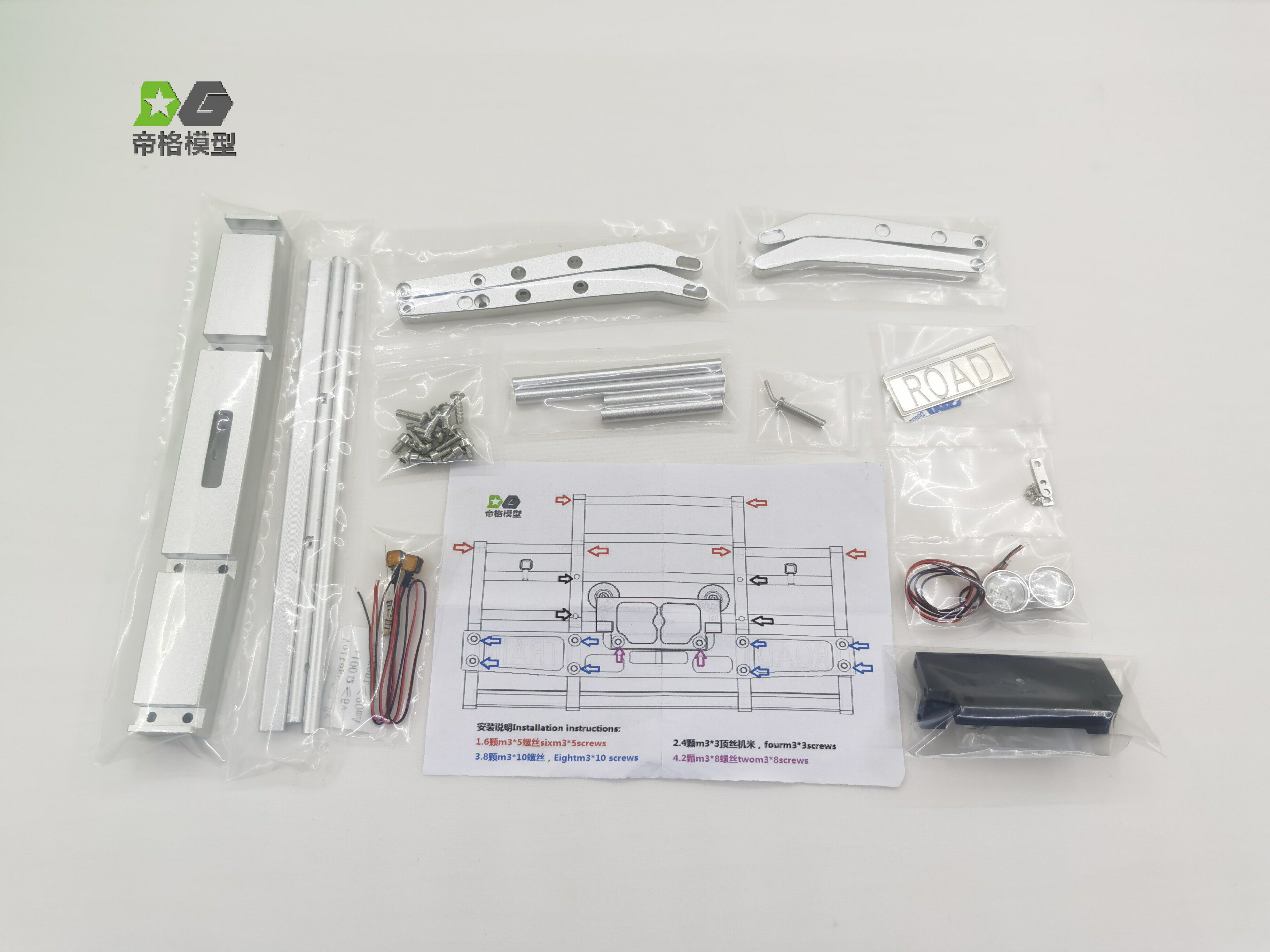 RC-Teile Metall-Frontstoßstange mit LED-Licht für Tamiya 1/14 RC Baufahrzeug 56344 56301 RC Auto LKW Zubehör – Detail 8