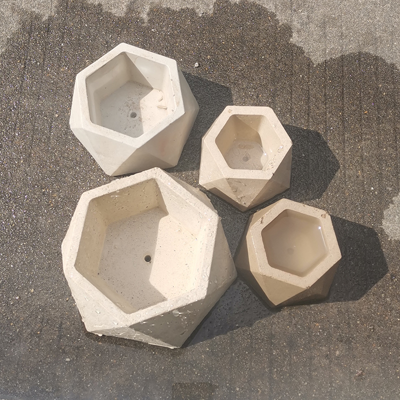 Polygonal Cement Flower Pot Mold Square Small Succulent Flower Box Model Concrete DIY Mini Ornament Decoration