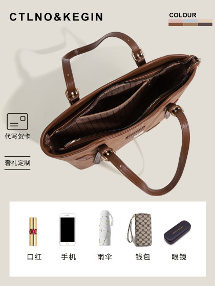 Ctlnokegin Light Retro Frosted Badge Tote Bag for Women, Large Capacity, High-End Feel, Suitable for Class and Commuting, Shoulder Bag