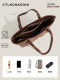 Ctlnokegin Light Retro Frosted Badge Tote Bag for Women, Large Capacity, High-End Feel, Suitable for Class and Commuting, Shoulder Bag
