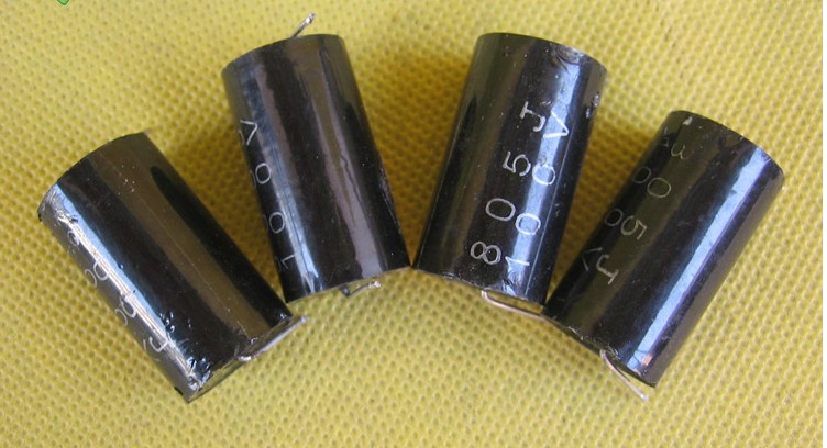 Imported circuit board dedicated audio special 8uF100V all black film capacitor axial pin