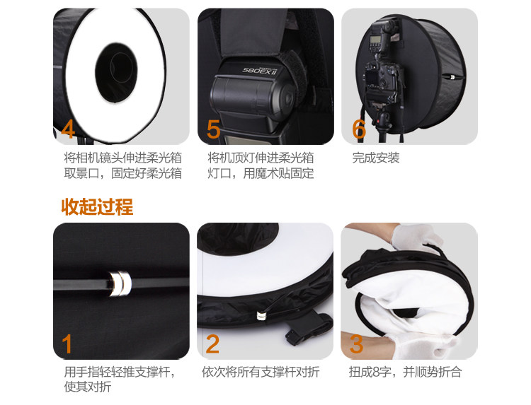 45cm 易折叠 环形柔光箱 微距 闪光灯柔光罩 环闪柔光罩柔光箱-阿里巴巴